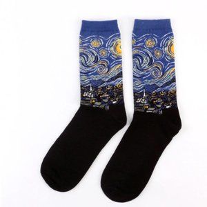 Starry Night Van Gogh Blue Unisex Socks